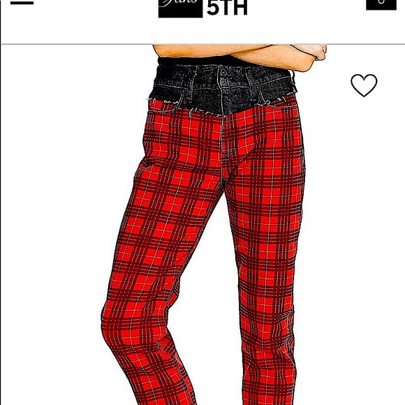Hudson Bettie Hi-Rise Mix-Media Plaid Tapered 👖 - Picture 6 of 6